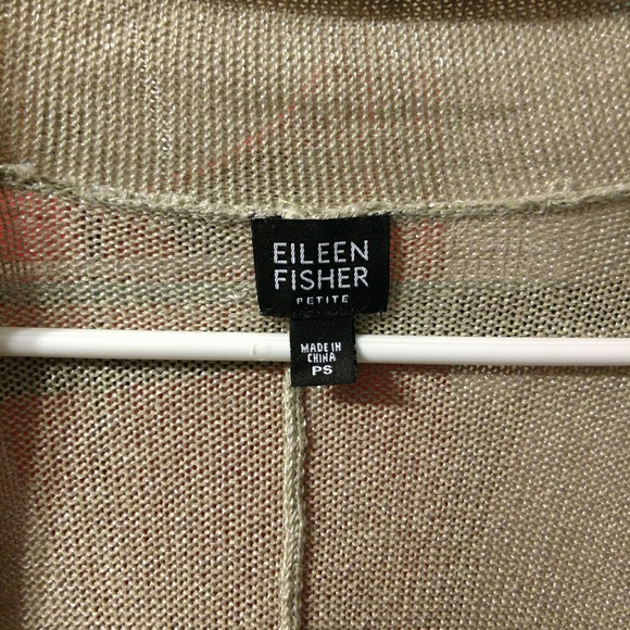 Eileen Fisher linen blend open front cardigan PS - Picture 6 of 8